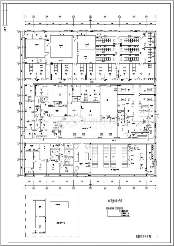 厂房照明自控布线平面图-图一