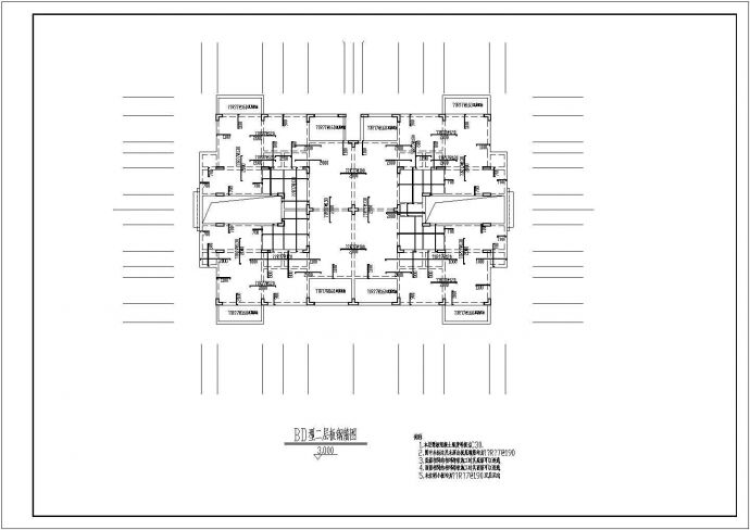 某地4层框架洋房结构设计图（含设计说明）_图1