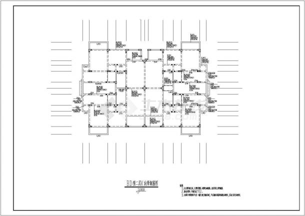 某地4层框架洋房结构设计图（含设计说明）-图二