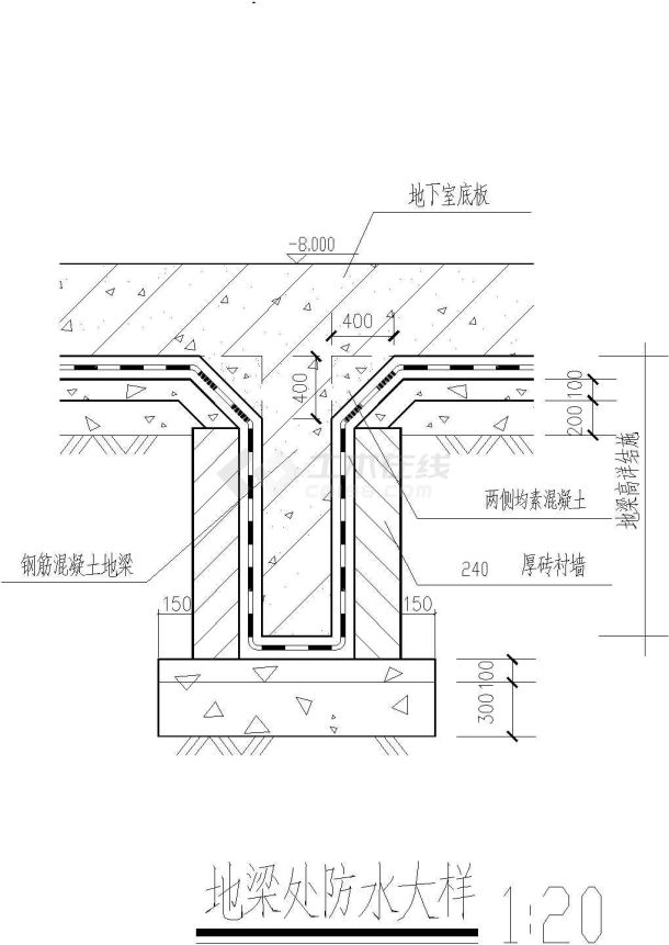 【节点详图】地梁处防水大样-图一
