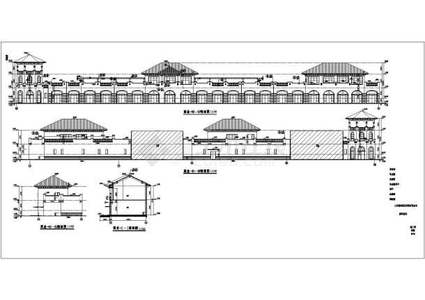 某地区两套仿古商业街建筑设计方案-图二