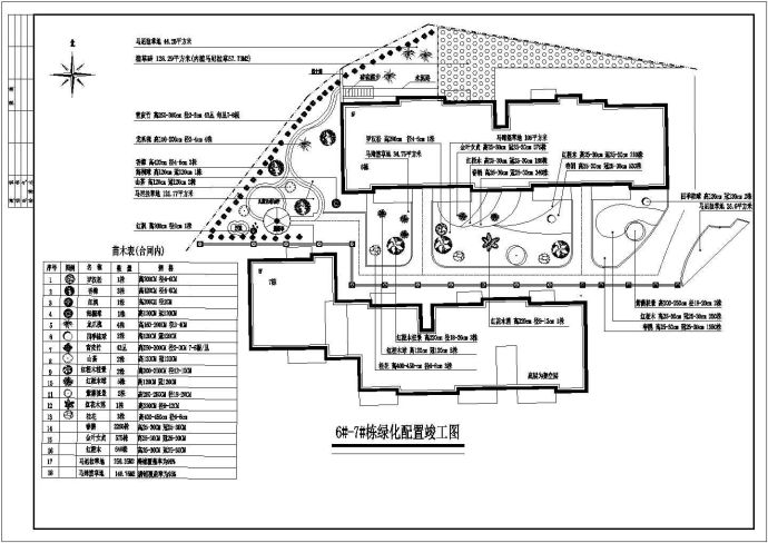 一套居住小区绿化方案种植竣工图（含分区）_图1