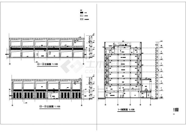 某城市8层档案馆及二层连廊房建筑设计方案-图一