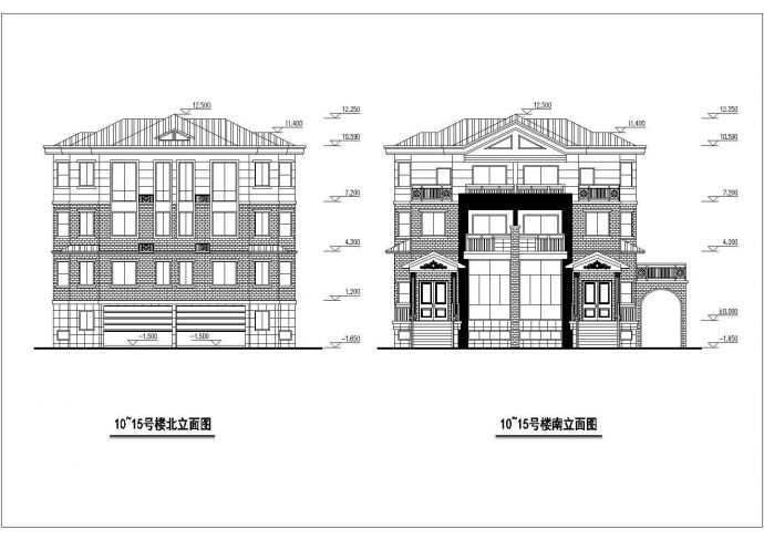 南方某小区2-3层别墅建筑设计方案_图1