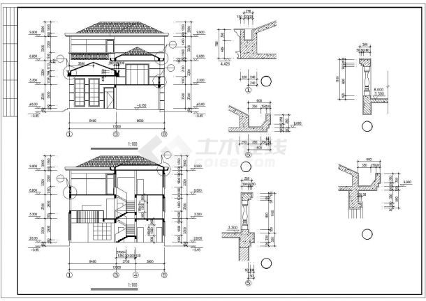 简单的欧式别墅建筑施工图-图一