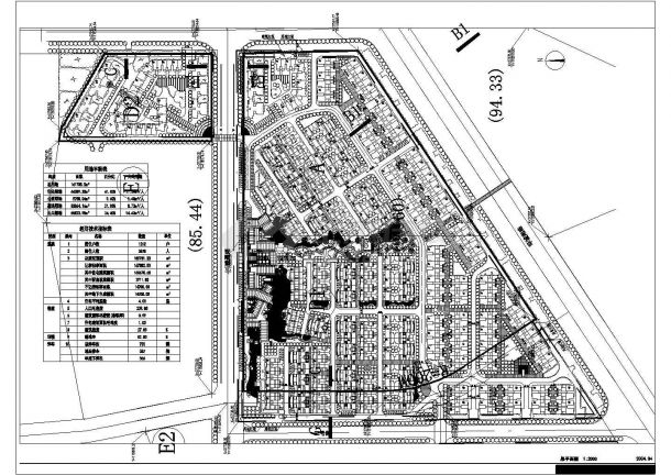 万科第五园住宅小区规划设计总平面布置图-图一