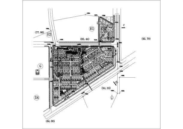 万科第五园住宅小区规划设计总平面布置图-图二