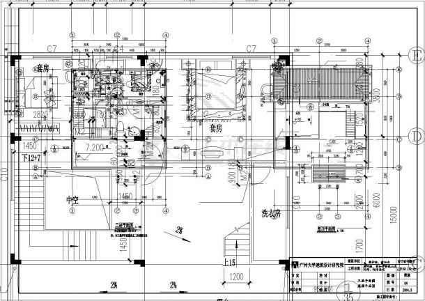 某地区别墅建筑施工图CAD图纸-图二