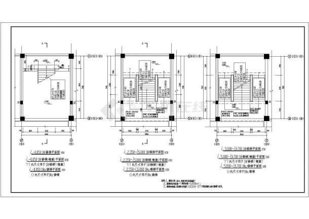 4层框架教学楼结构施工平面CAD参考图-图一