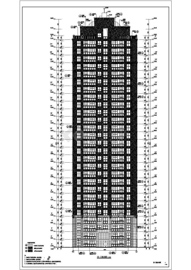 江西省27层剪力墙结构住宅楼建筑施工图-图二