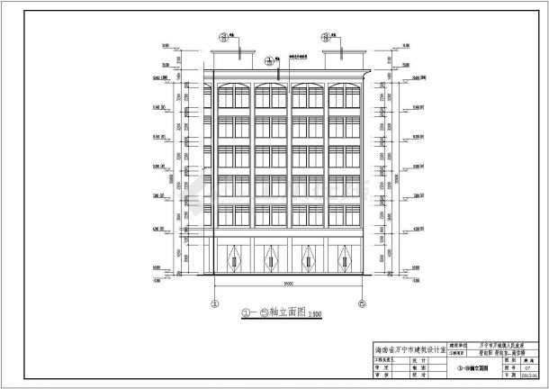 海南省某私人6层商住楼建筑设计施工图-图一