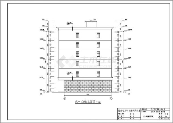 海南省某私人6层商住楼建筑设计施工图-图二