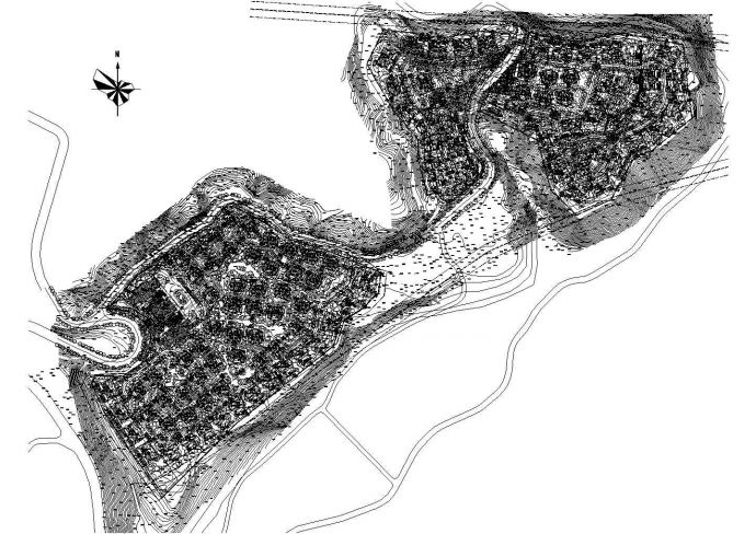 南方某山地城市总体规划方案平面图_图1