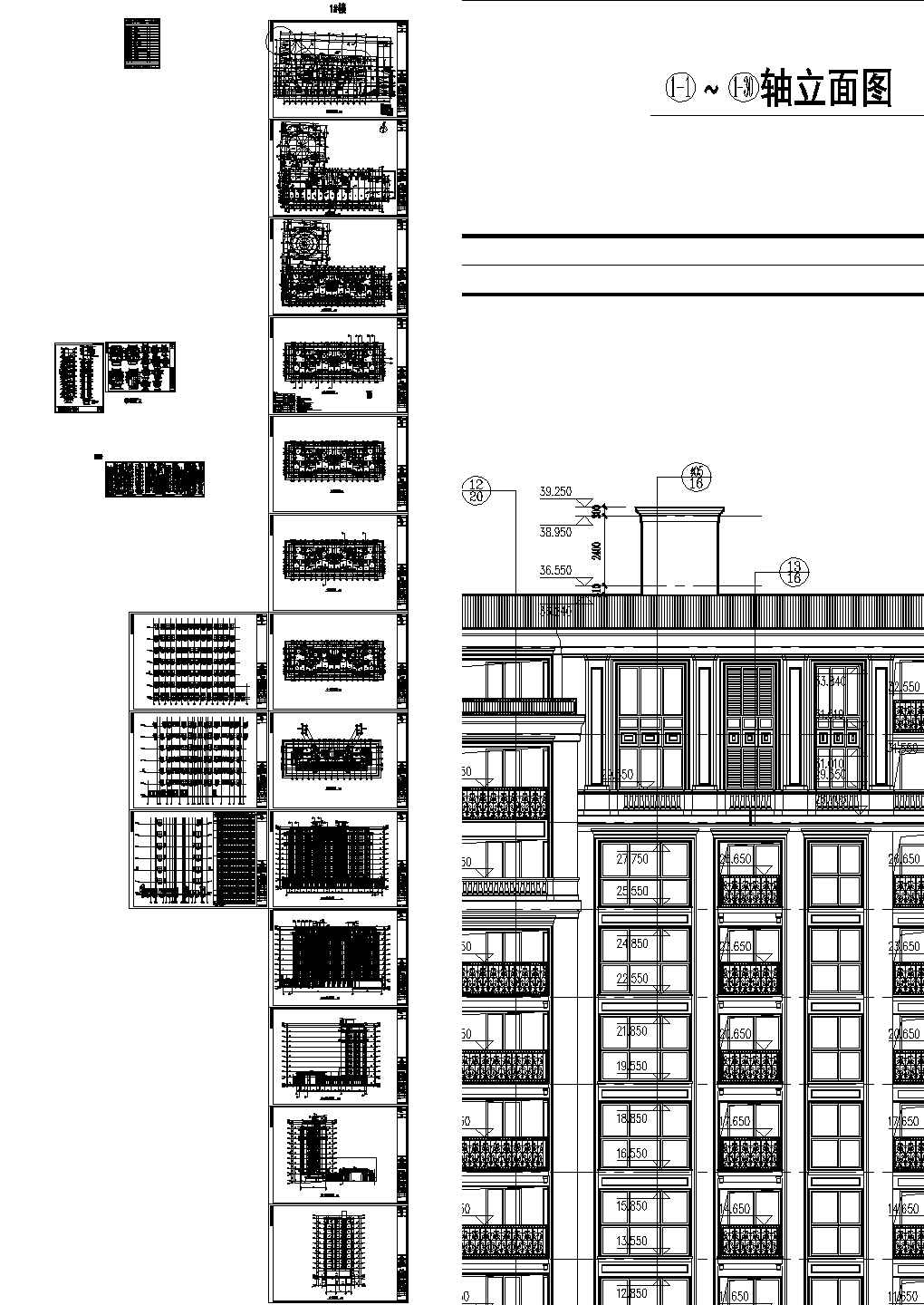 锦园华庭高层居住小区住宅楼及节点大样CAD施工图