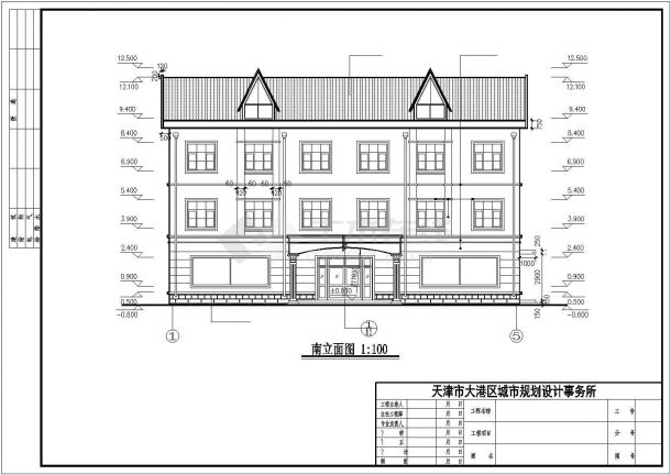 某地三层办公楼建筑设计施工图-图二