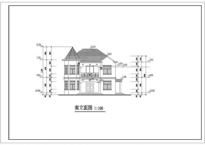 某小区二层别墅建筑设计施工图（含结构设计）_图1