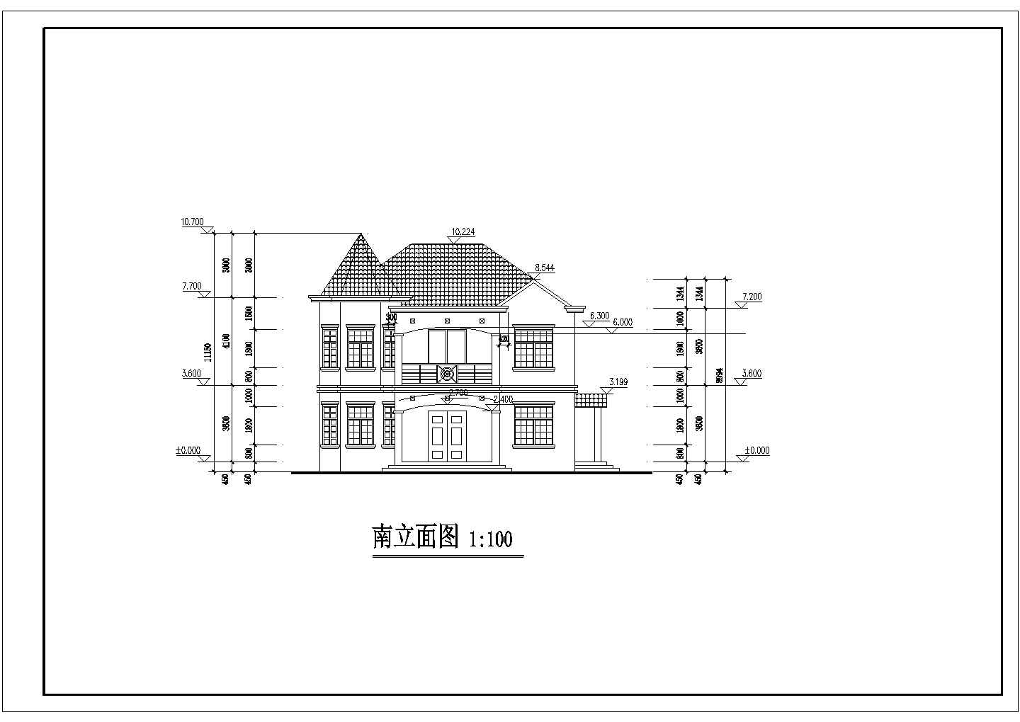 某小区二层别墅建筑设计施工图（含结构设计）