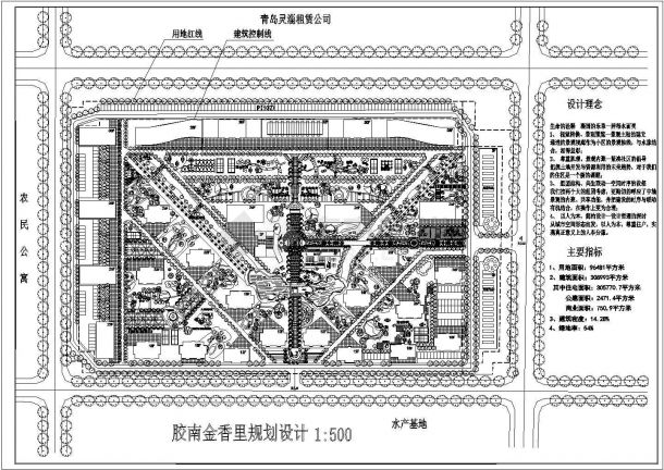 胶南金香里住宅小区规划设计总平面布置图-图一