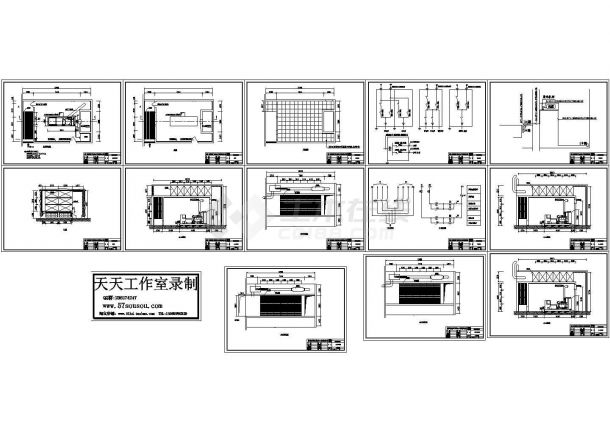 300KW发电机环保机房CAD图纸（闭式）-图一