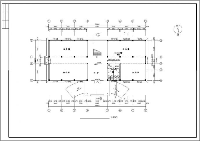 某地简单的欧式办公楼建筑设计方案图_图1