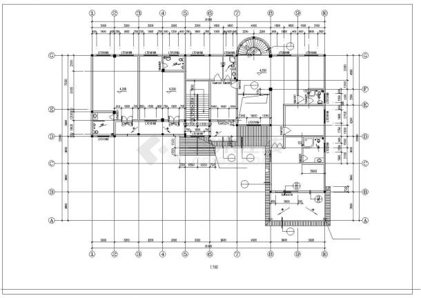 某地简单小型的办公楼建筑方案设计图-图二