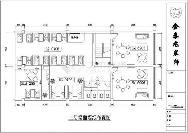 某地步行街江南雅苑多层茶楼全套施工设计cad图纸-图二