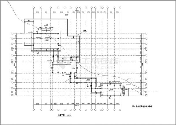 水榭建筑施工图（共4张）-图二