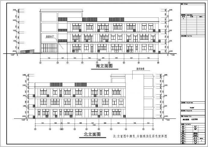 某地区中学校区3层框架架构艺术楼建筑施工图_图1