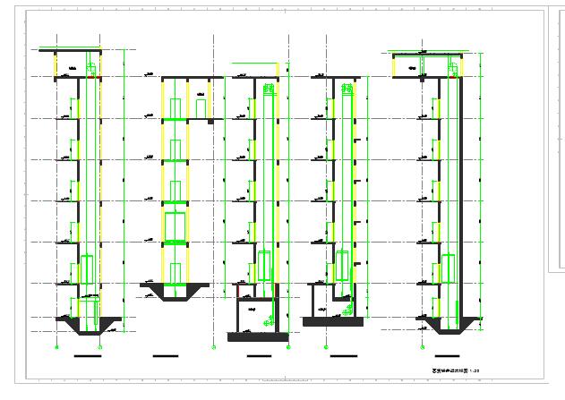 某5层建筑客货梯井道cad大样图