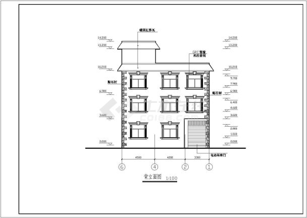 某小区三层砖混结构别墅设计施工图（含建筑和结构）-图二