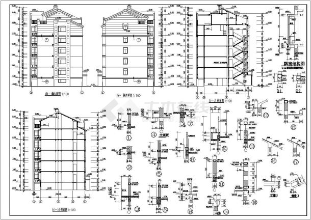 某地区五层砖混结构住宅建筑施工图-图二