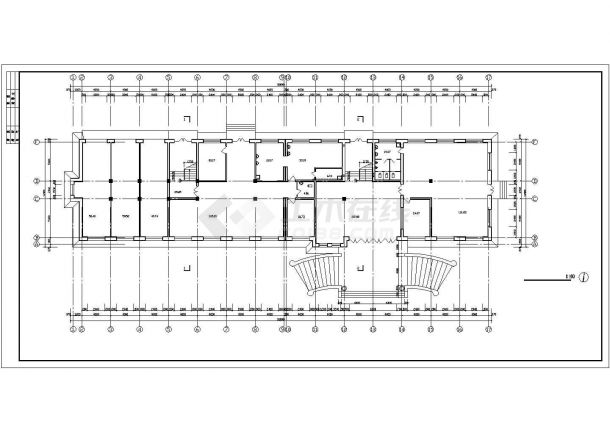 某地简单三层办公楼建筑设计方案图-图一