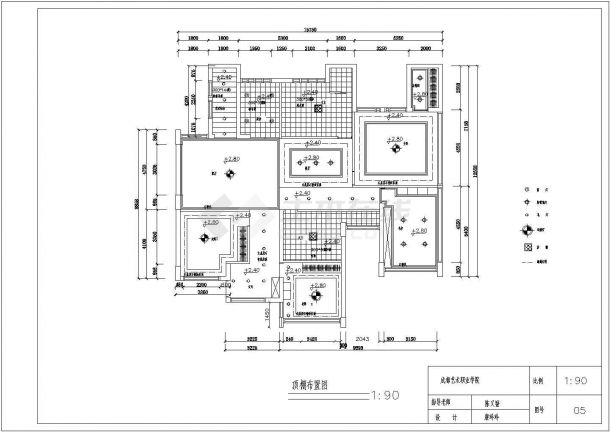 某地区小区三房二厅装修设计施工图-图二