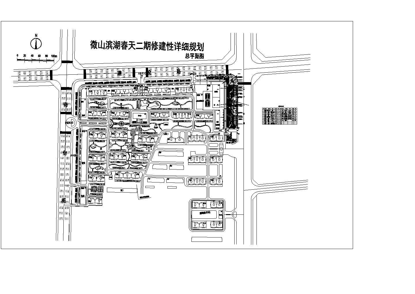 微山县某居住小区东侧商业街的市政广场绿化施工图