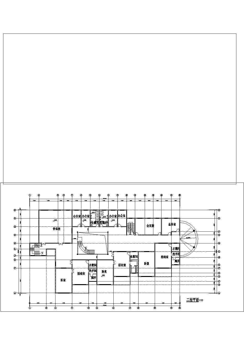 某地二层综合办公室建筑设计方案图