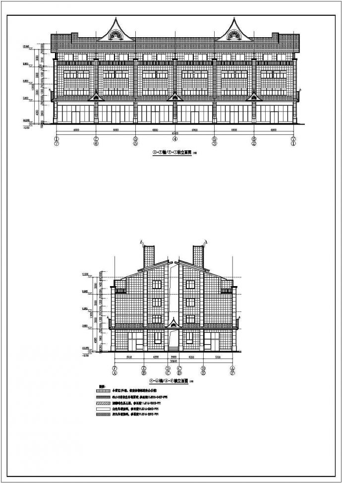 某傣族风格多层商住两用楼建筑方案设计图_图1