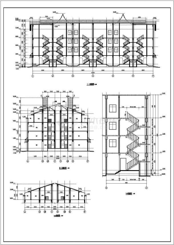 某傣族风格多层商住两用楼建筑方案设计图-图二