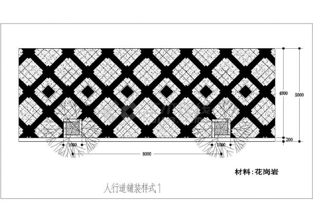 3m和5m人行道铺装的样式方案图-图一