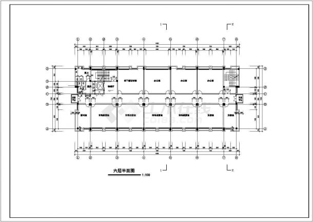 某地工商局8层办公楼建筑施工图-图二