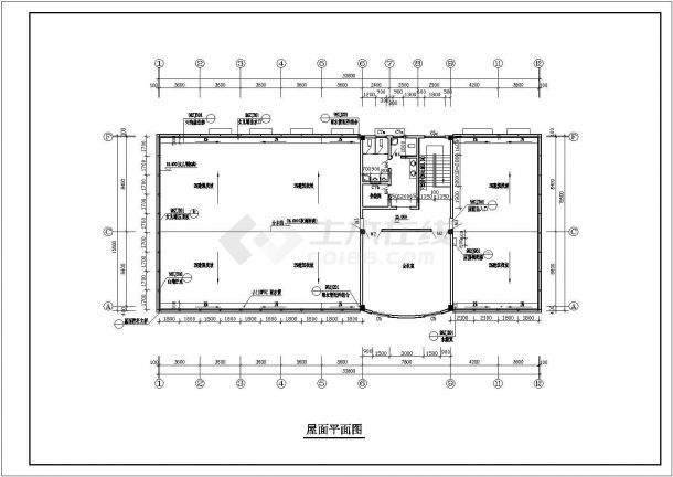 某地大型四层办公楼建筑施工图（全套）-图二
