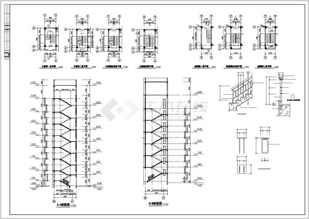 某地消防队办公楼建筑设计图-图二