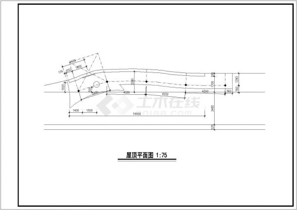 亭廊建筑施工图纸（共5张）-图一