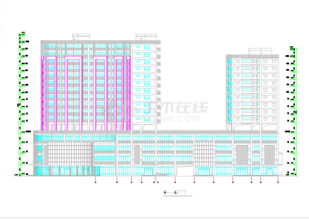 高层商住楼建筑cad全套设计图（节点详细）-图二