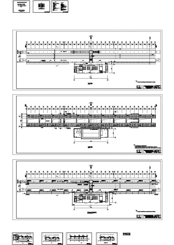 某火车站站台雨棚（钢结构）设计cad全套结构施工图（含设计说明）-图一
