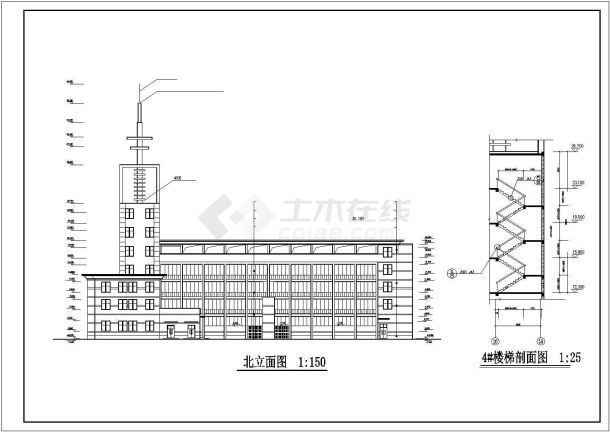 某地五层消防大队办公楼建筑施工图-图一