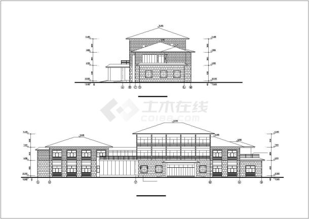 某地三层小型综合楼建筑方案图-图二