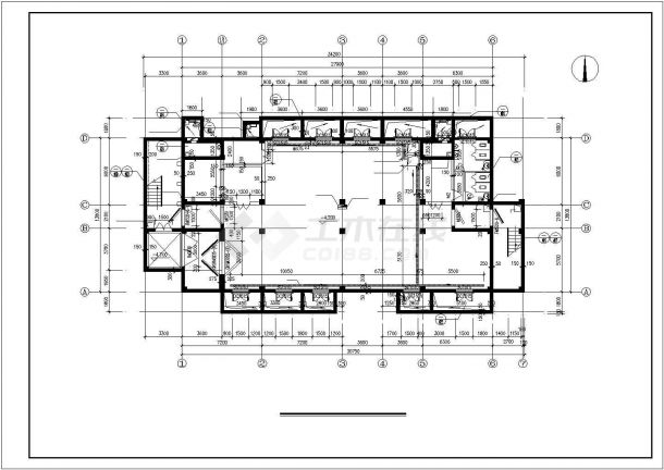 某地二层学校办公楼建筑方案图-图二