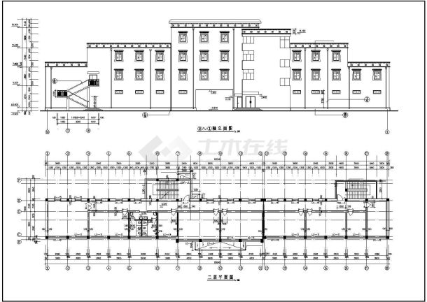 某地农牧局四层办公楼建筑施工图-图二