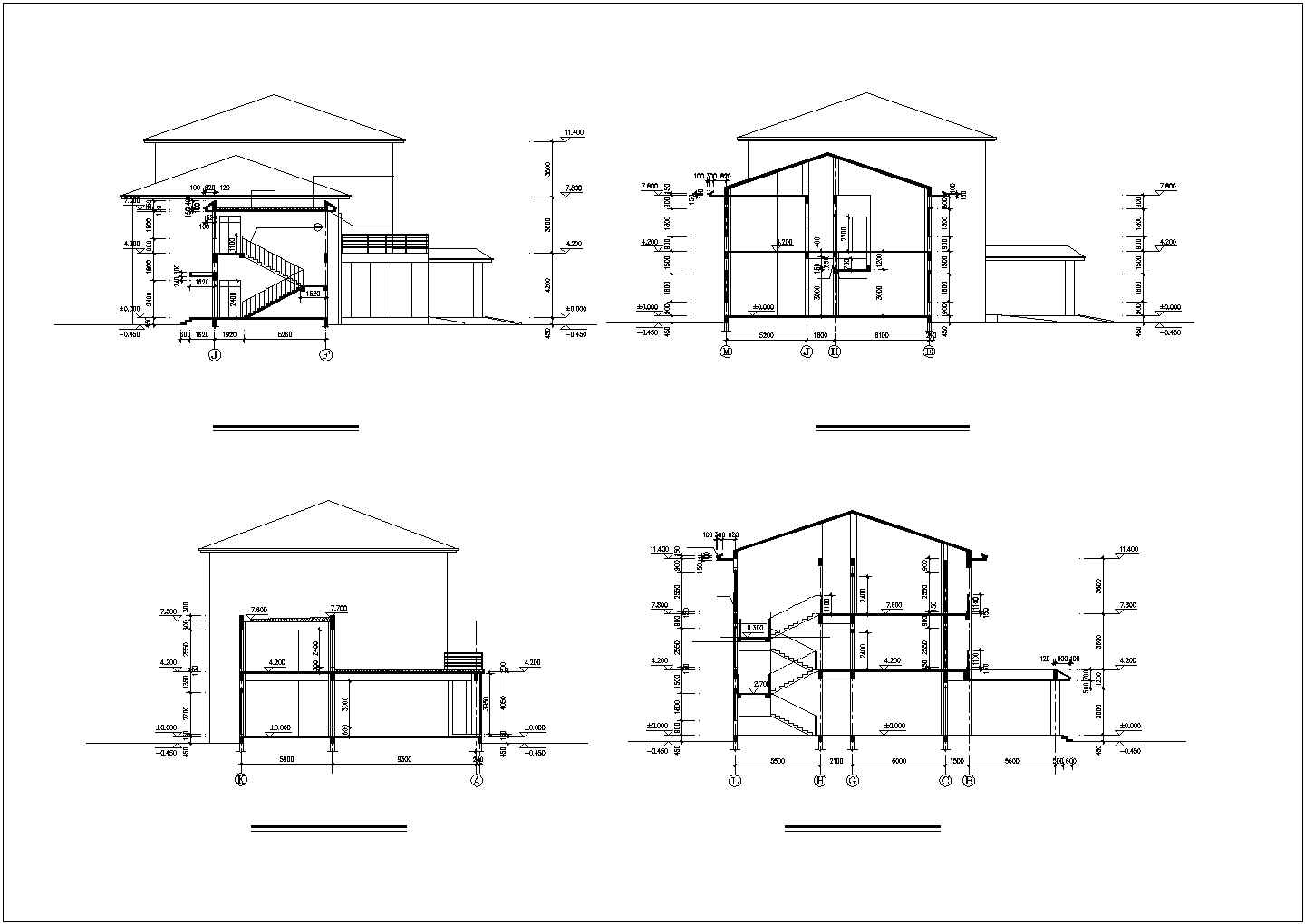 比较简单的三层办公楼建筑施工图