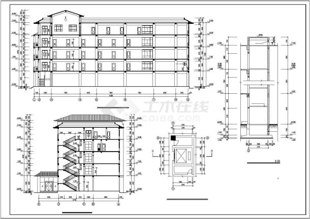 某地五层办公大楼建筑施工图-图二